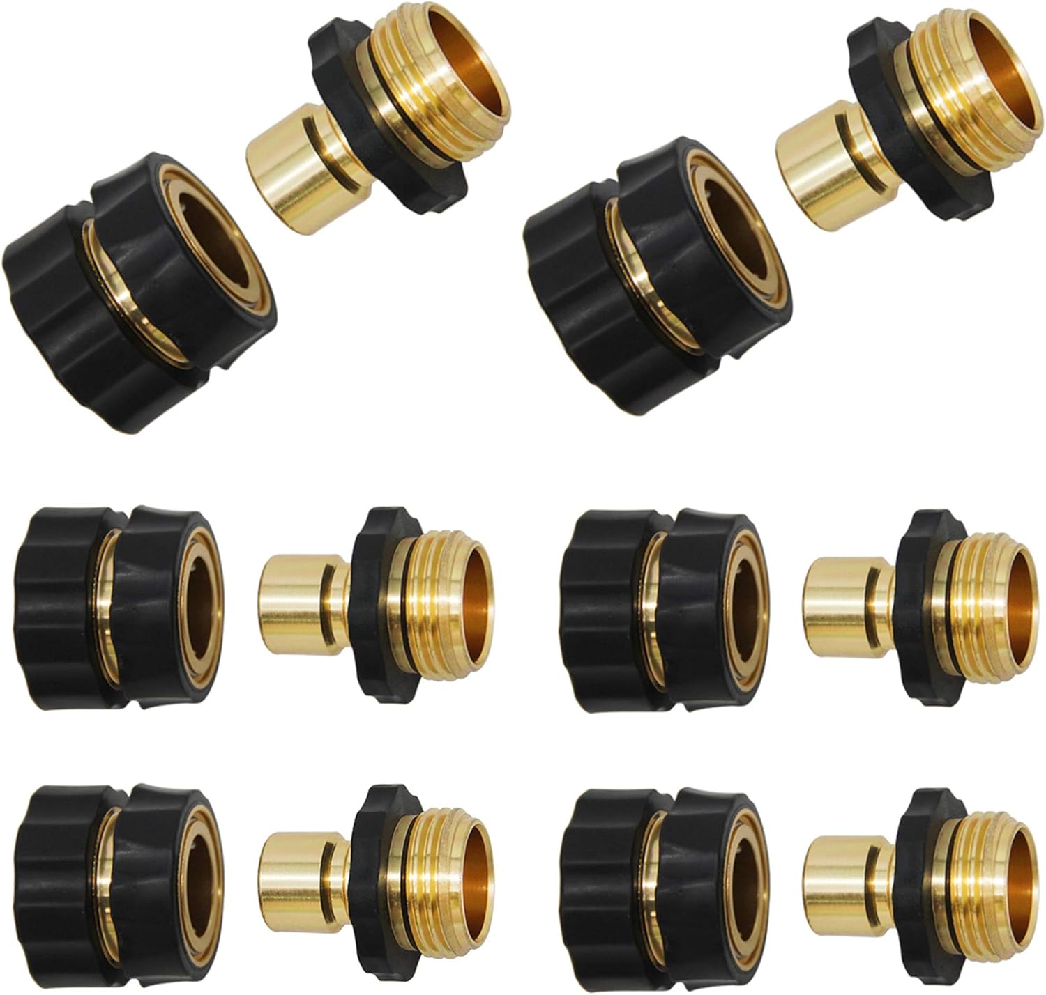 Lifynste 3/4 Inch Garden Hose Quick Connector Fittings, Easy Connector Fitting, Male and Female Set, 6 Sets : Patio, Lawn & Garden