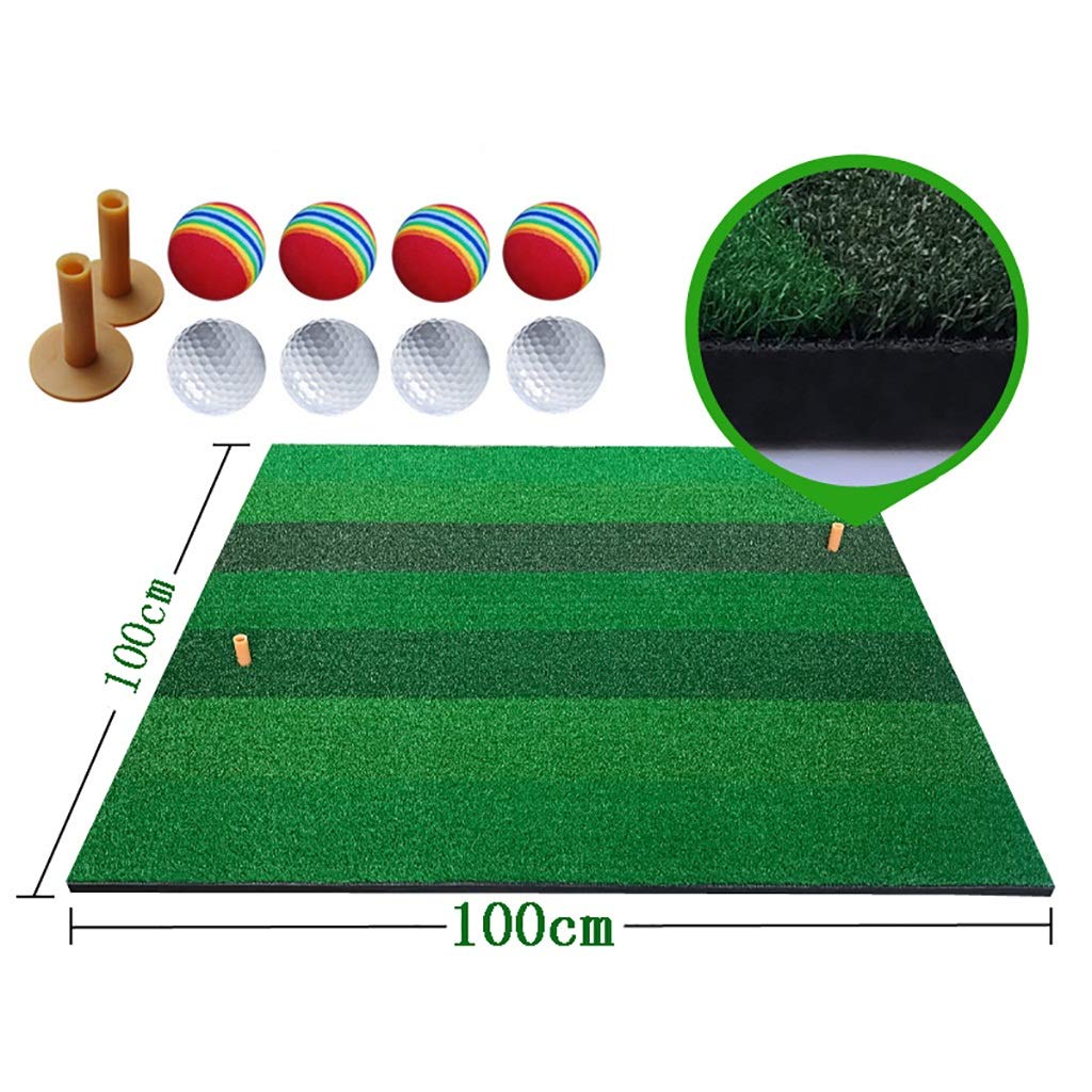 ZSH Golf Grass Practice Mat,100cm x 100cm Mini Golf Mats with Golf Tee Backyard Outdoor Indoor Golf Putting Mat (Size : 100 * 100cm)