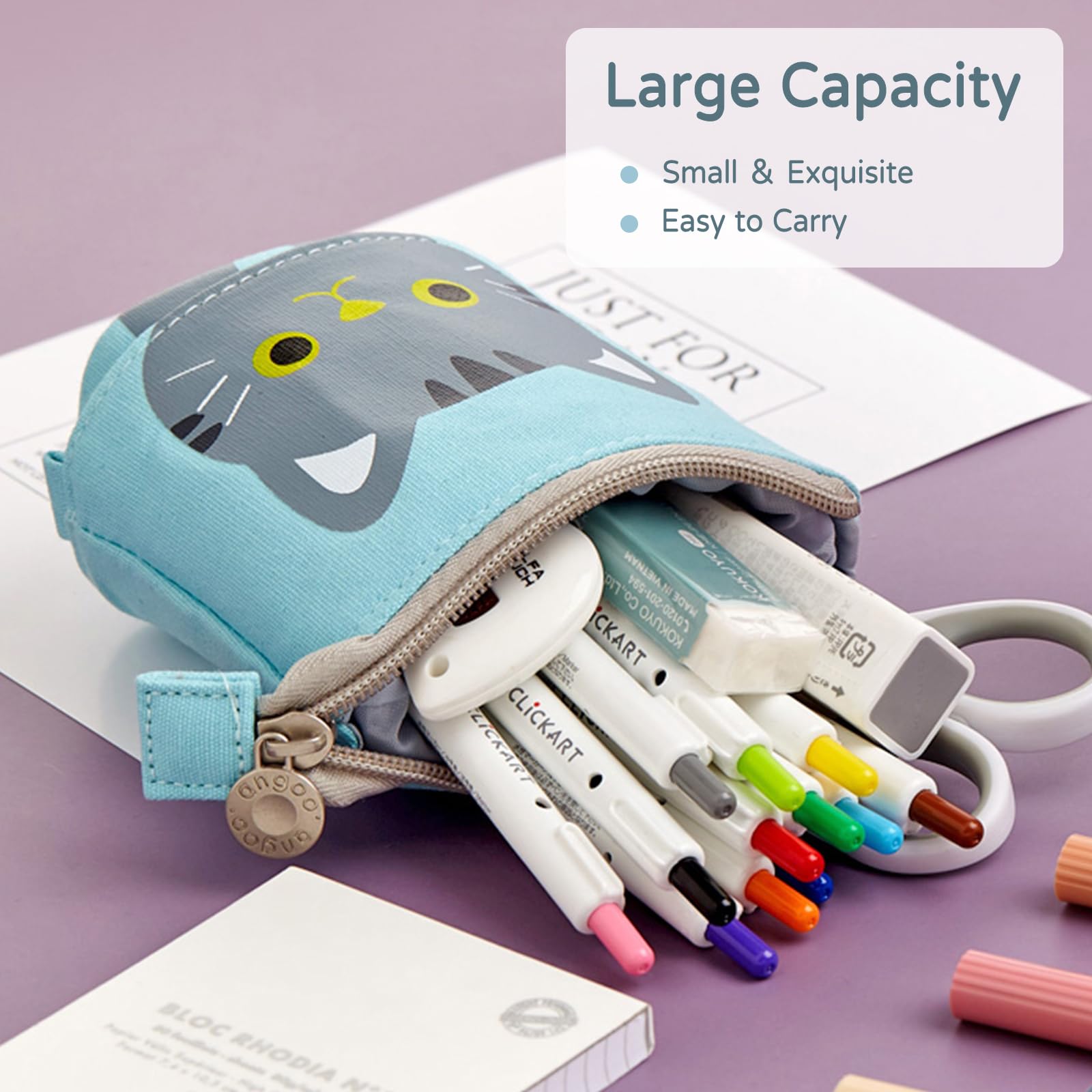 Trousse à Crayons Debout Trousse Scolaire Pliable Porte-Stylo Sac à Crayons Mignon Trousse de Maquillage Pencil Case pour Filles Garçon Étudiants Adolescents Licorne