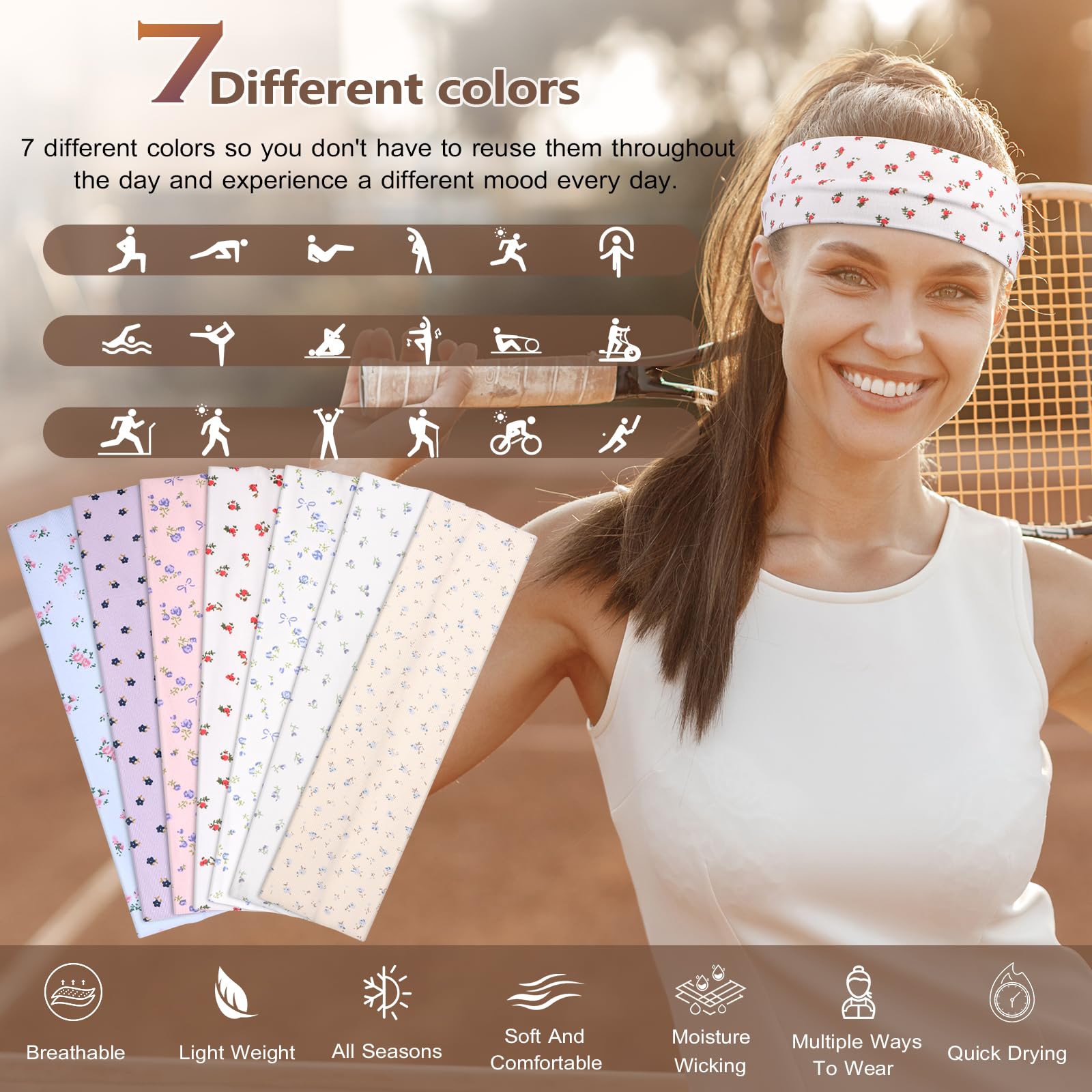 20er-Set Stirnbänder Für Damen – Weiches Milchseide-Baumwollmaterial, Rutschfest Für Sport & Alltag
