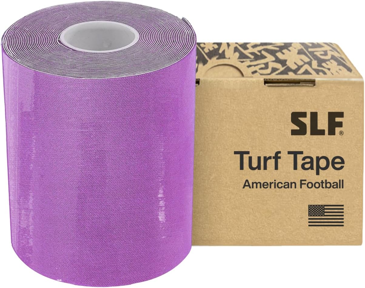 SLEEFS Purple Turf Tape Football - Extra Wide Waterproof Sports Athletic Tape - Flexible Breathable Ultra Sticky for Arms, Wrists, Ankles, Injuries - Lacrosse, Soccer, Baseball, Basketball