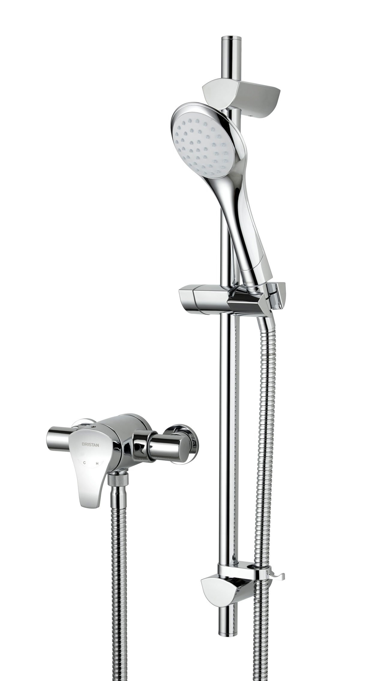 BristanCAP2 SHXAR C Capri2 Thermostatic Surface Mounted Shower Valve with Adjustable Riser, Chrome