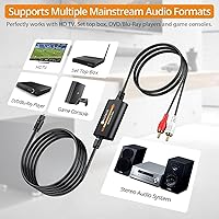 Vista 4 de Neoteck Convertidor DAC de 192 kHz 7 pies/6.9 ft Cable óptico a RCA SPDIF a RCA Convertidor digital a analógico para televisores HDTV