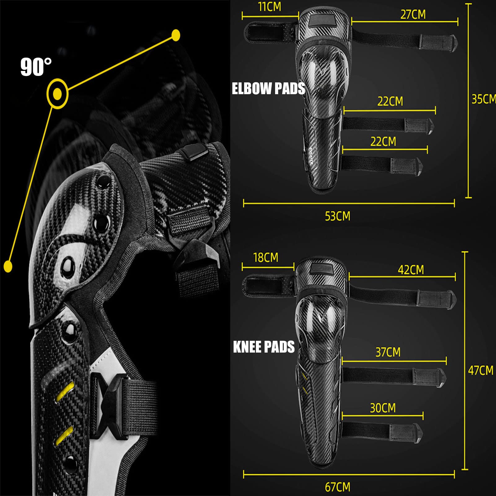 Genouillère Moto Cross Adulte, Protection Moto Coudière Genouillères Coudières Motocross Moto Cyclisme Coude Genou Protecteur Garde Équipement De Protection, Coude et Genouillères 4 Pcs