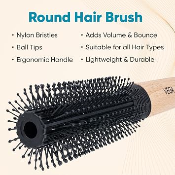 Vega Premium Collection Hair Brush - Round & Curl - Medium 1 Pcs