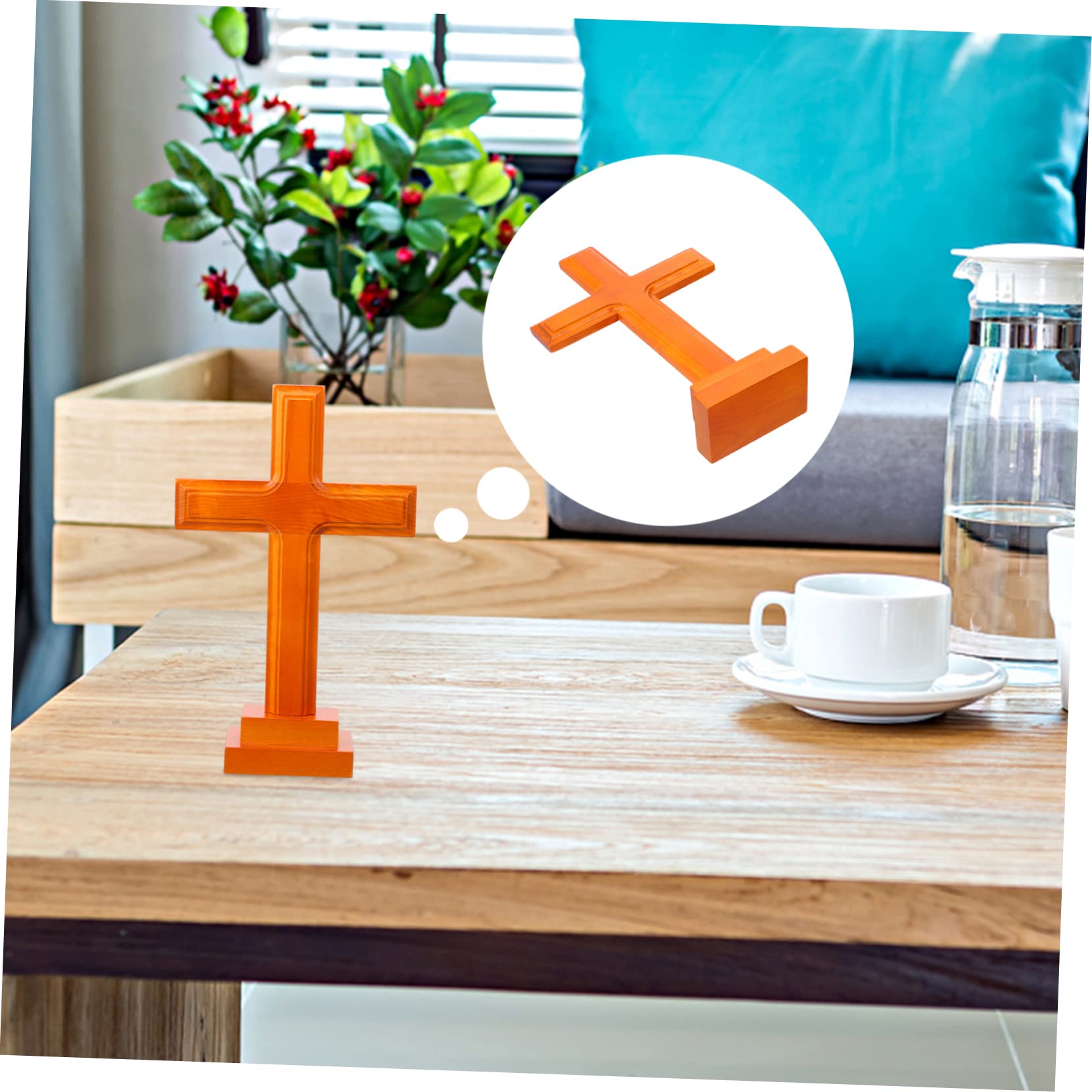 Veemoon Adorno De Cruz De Madera Crucifijo Decorativo Cruz Artesanal Para Hogar Decoración De