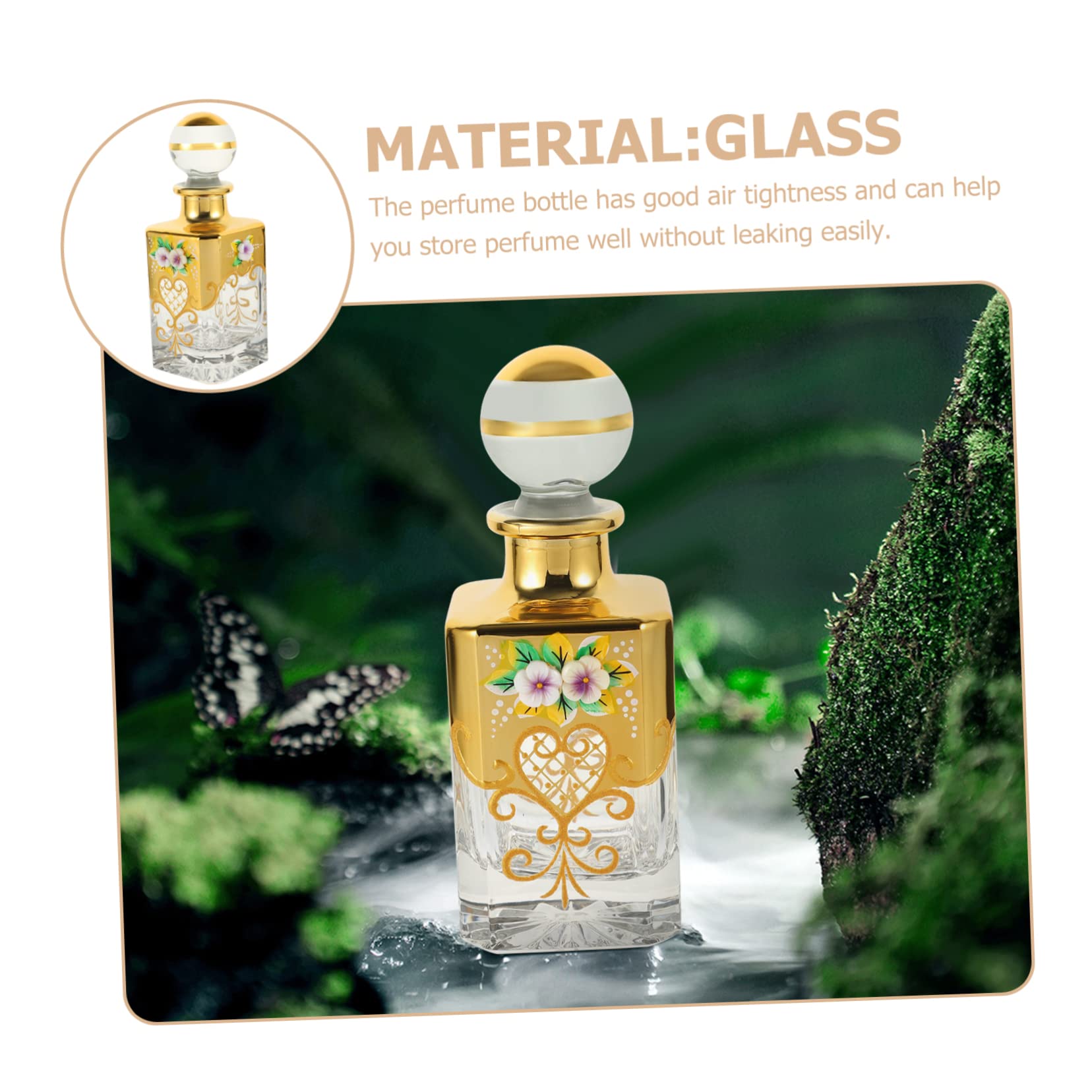 POPETPOP Dekorativer Parfümflakon 150ml aus Glas, Leer und Wiederbefüllbar | Klassisch, Stilvoll und Retro, Elegantes Design mit Luftdichtheit, zur Aufbewahrung