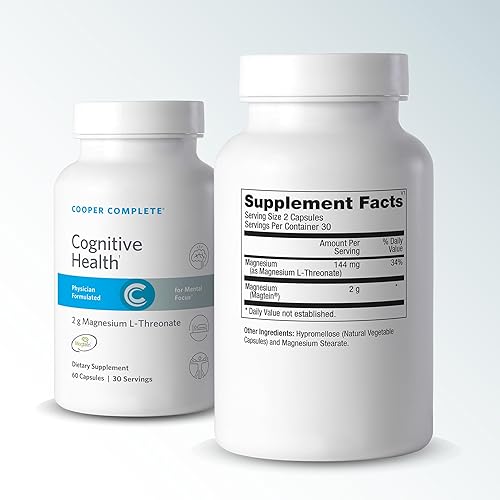 Miniatura 2 de Cooper Complete Salud cognitiva 0.07 oz L-treonato de magnesio (Magteín). 60 cápsulas vegetarianas sin gluten. 30 porciones