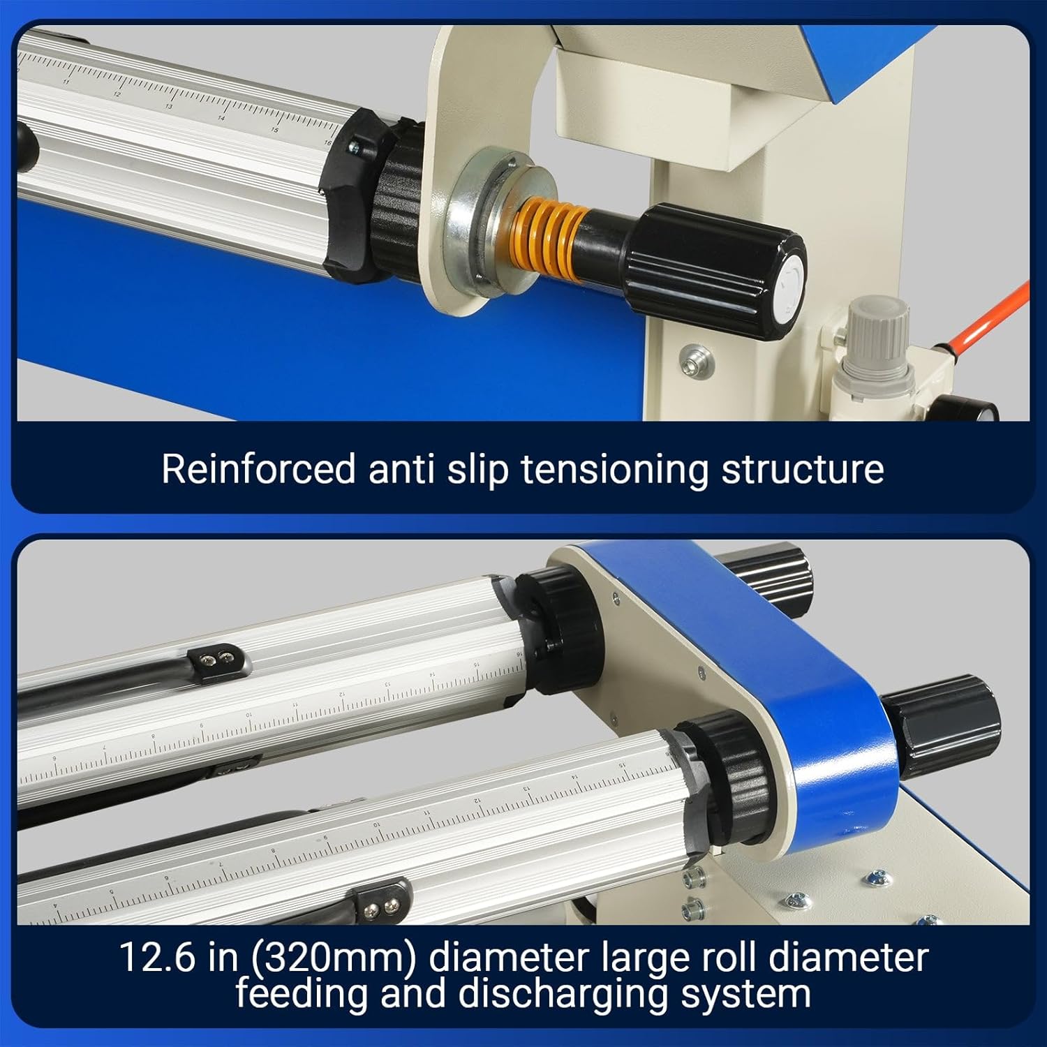 65" Full-Auto Cold & Heat Assisted Laminator Machine with 4 Trimmers, Max Speed 40ft/min, 63" Max Width, 1.1" Max Thickness, Infrared Heating, (Requires Air Compressor, Not Included),1700-B2