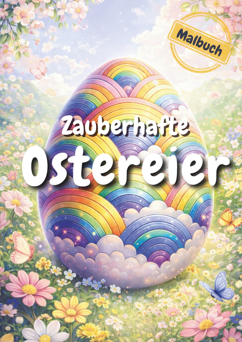 Zauberhafte Ostereier Malbuch: A4, einseitig bedruckt, Ostern