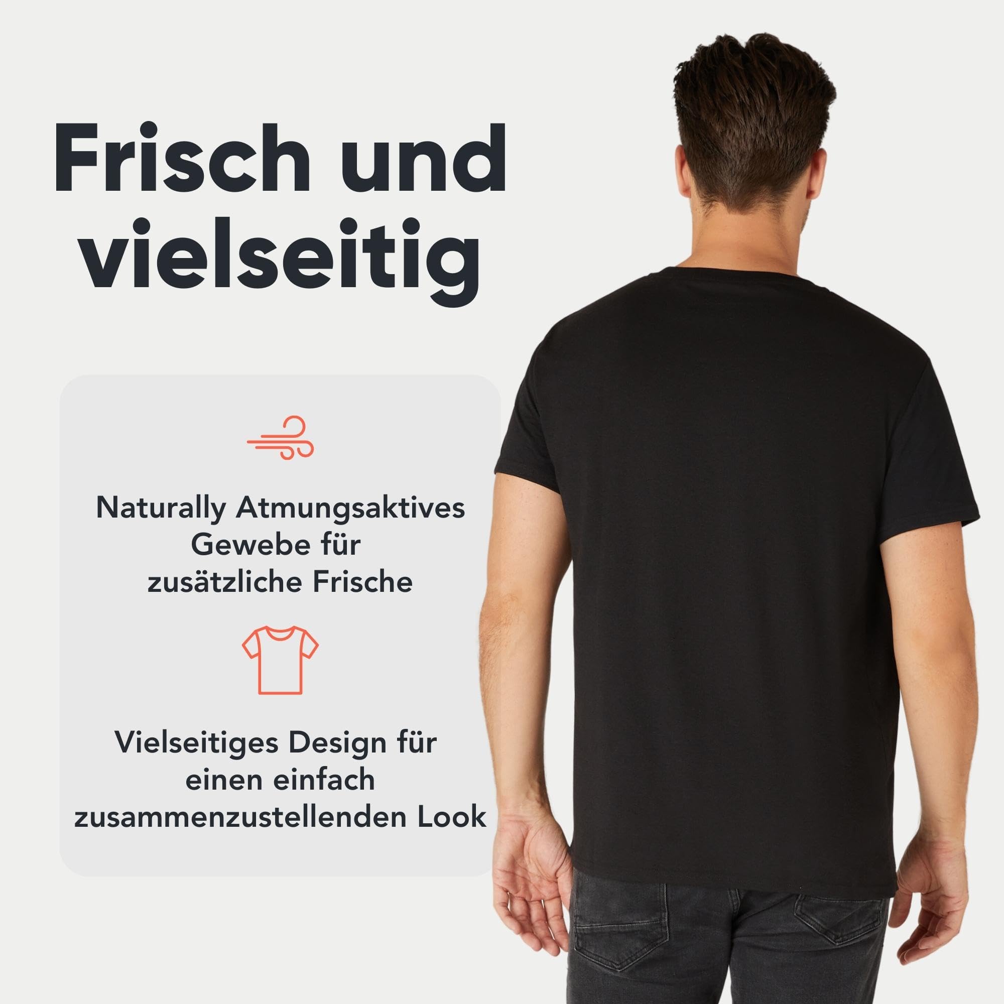 FM London Men's T-Shirt 3/5 Pack - High Quality T-Shirts with Slightly Tailored Design - 3