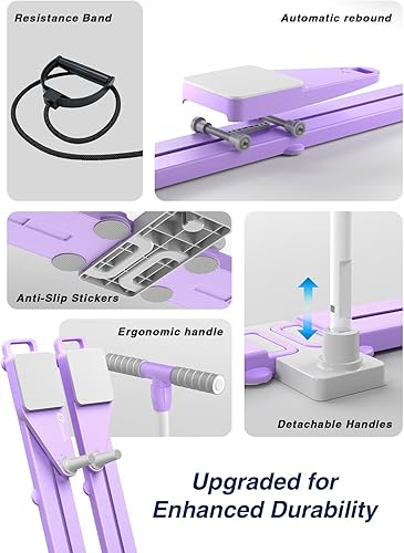 Miniatura 3 de Pliates Board con pasamanos y bandas de resistencia, multifuncional, antideslizante, portátil, plegable, máquina reformadora de pilates, máquina de