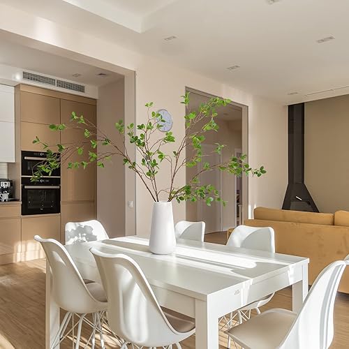 Miniatura 8 de EDIMENS 4 paquetes de ramas de ficus artificiales de 41.7 pulgadas, tallos sintéticos, ramas de eucalipto, ramas de hojas sintéticas, tallos verdes,