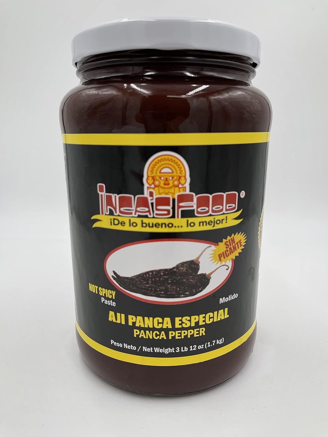 Panca Pepper Paste (NOT SPICY) Special Black Label 3 lb 12 oz (1.7 kg) - Inca's Food AJI PANCA ESPECIAL PASTA ETIQ NEGRA GRANDE