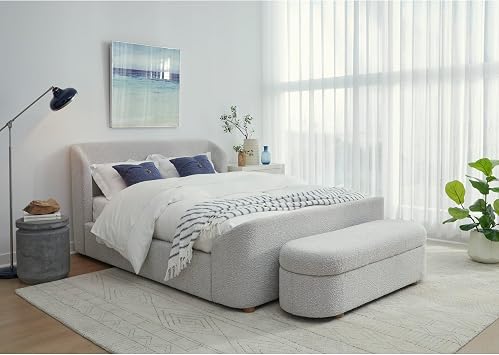 MODUS FURNITURE Kiki Upholstered Platform Bed in Cotton Ball Boucle, Queen 5/0