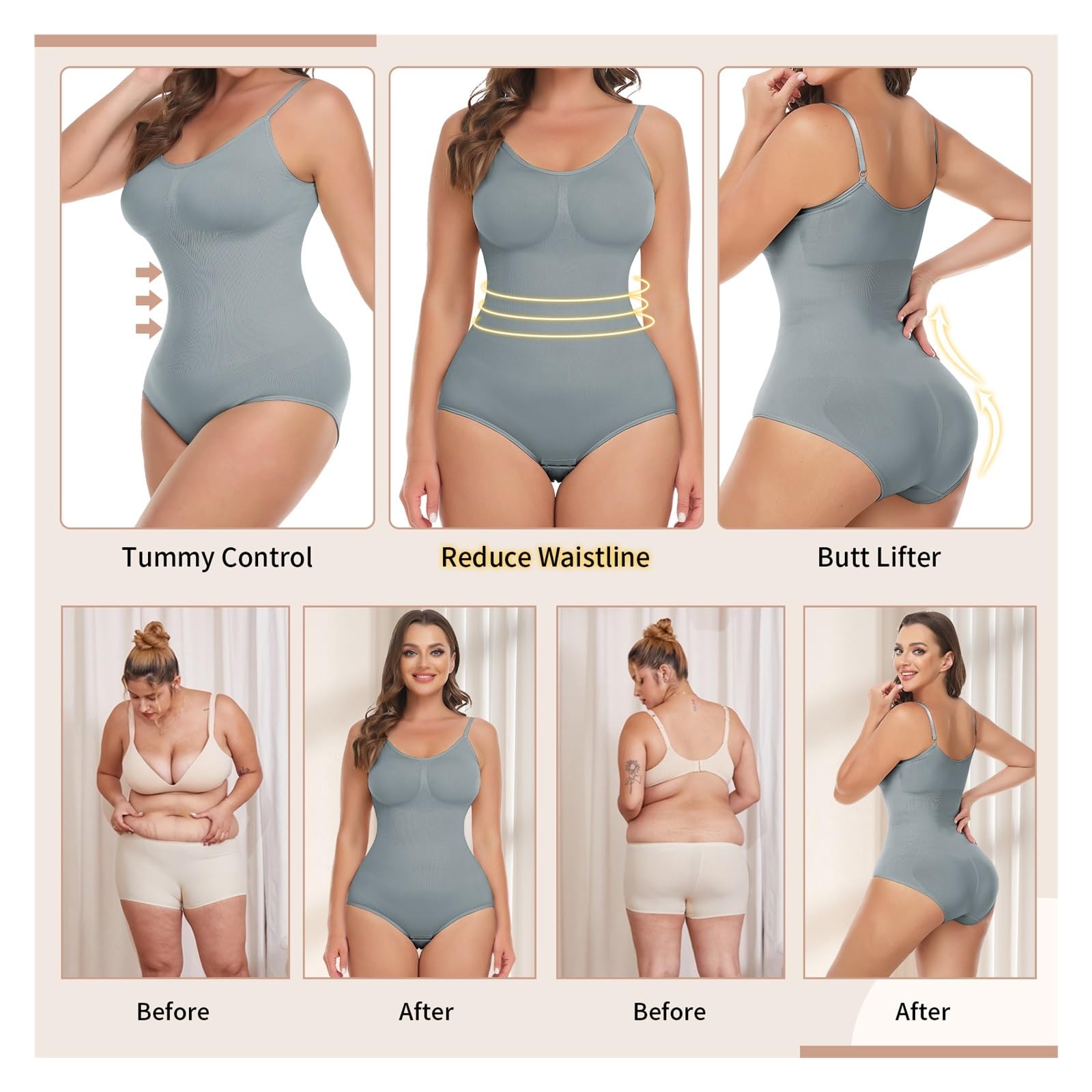 YXWYXWA Corsé sin Costuras para Mujer, Ropa Moldeadora, Cuerpo, Vientre, Cintura, Adelgazante, Barriga para Uso Diario y Fiestas