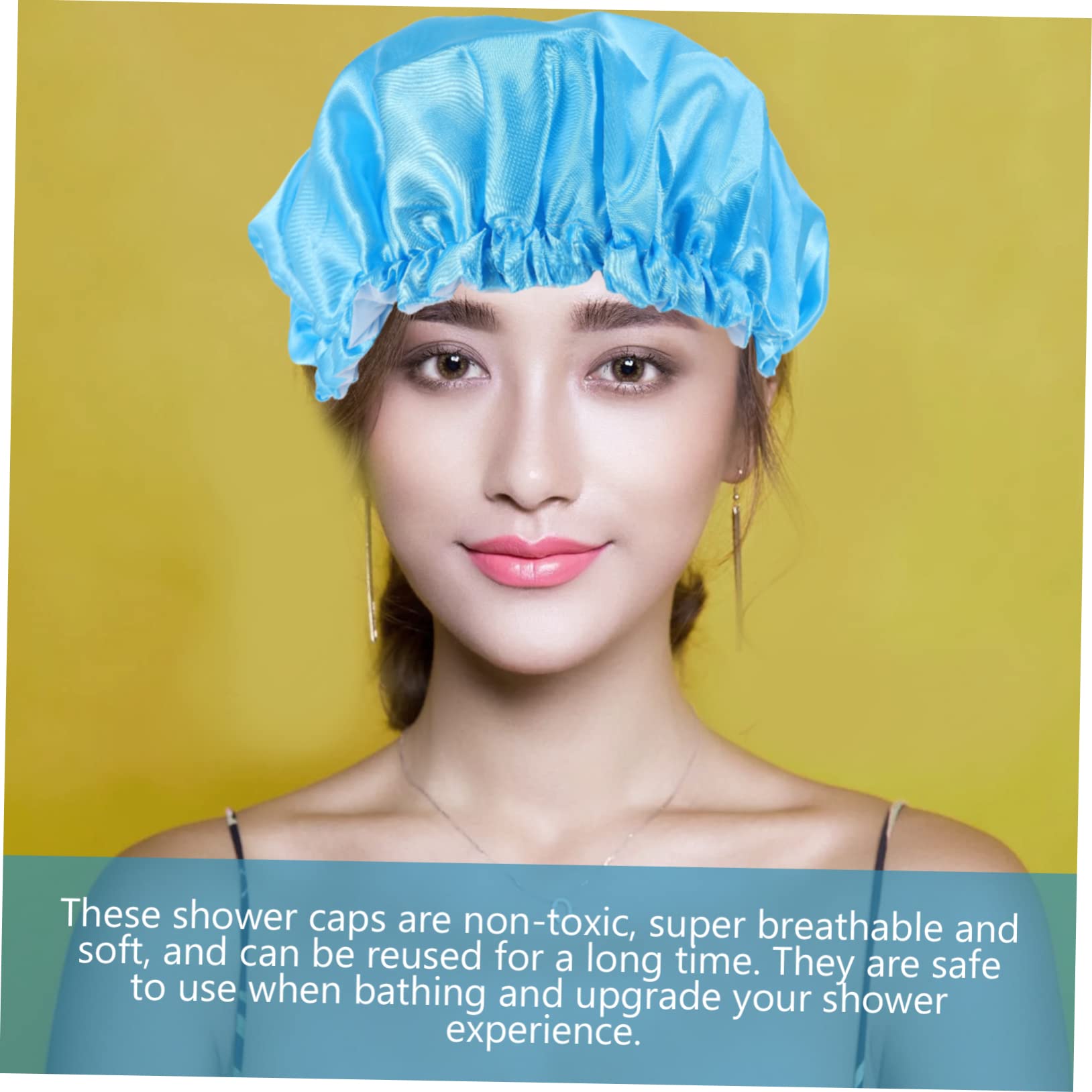 Healeved 12piezas Gorro De De Doble Para Mujeres De Morado Protección Efectiva Para Cabello Baño y Spa