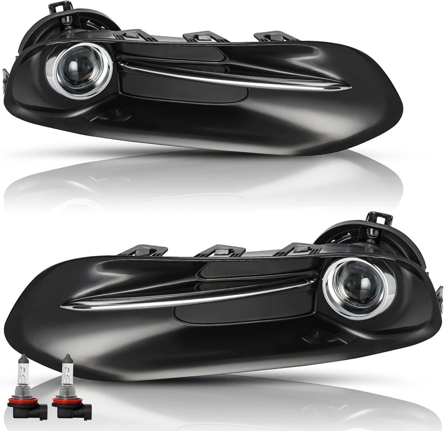 TUSDAR Fog Lights Replacement for Dodge dart 2013-2016 include H11 Halogen Bulbs & Wiring harness Kit & Black Bezel