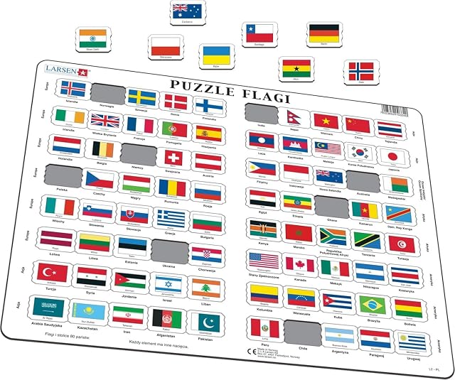 Foto 2 de 3 de Larsen L2 Rompecabezas de la Bandera, edición en Polaco, Puzzle de Marco con 80 Piezas
