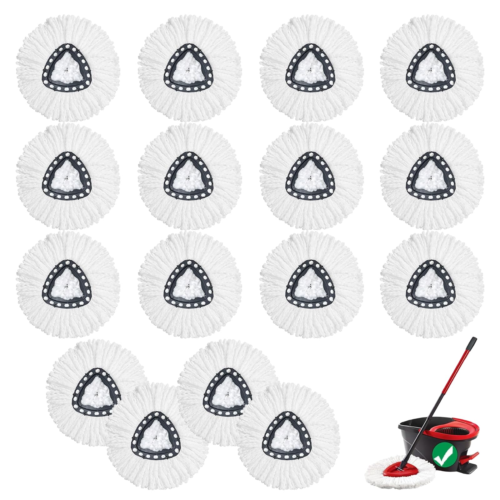 Spin Mop Heads - 12 Pack Microfiber -8