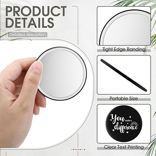Miniatura 5 de Kigley Espejo compacto inspirador de 2.8 pulgadas, a granel, redondo, portátil, con bolsillo para maquillaje, espejo pequeño para mujeres,