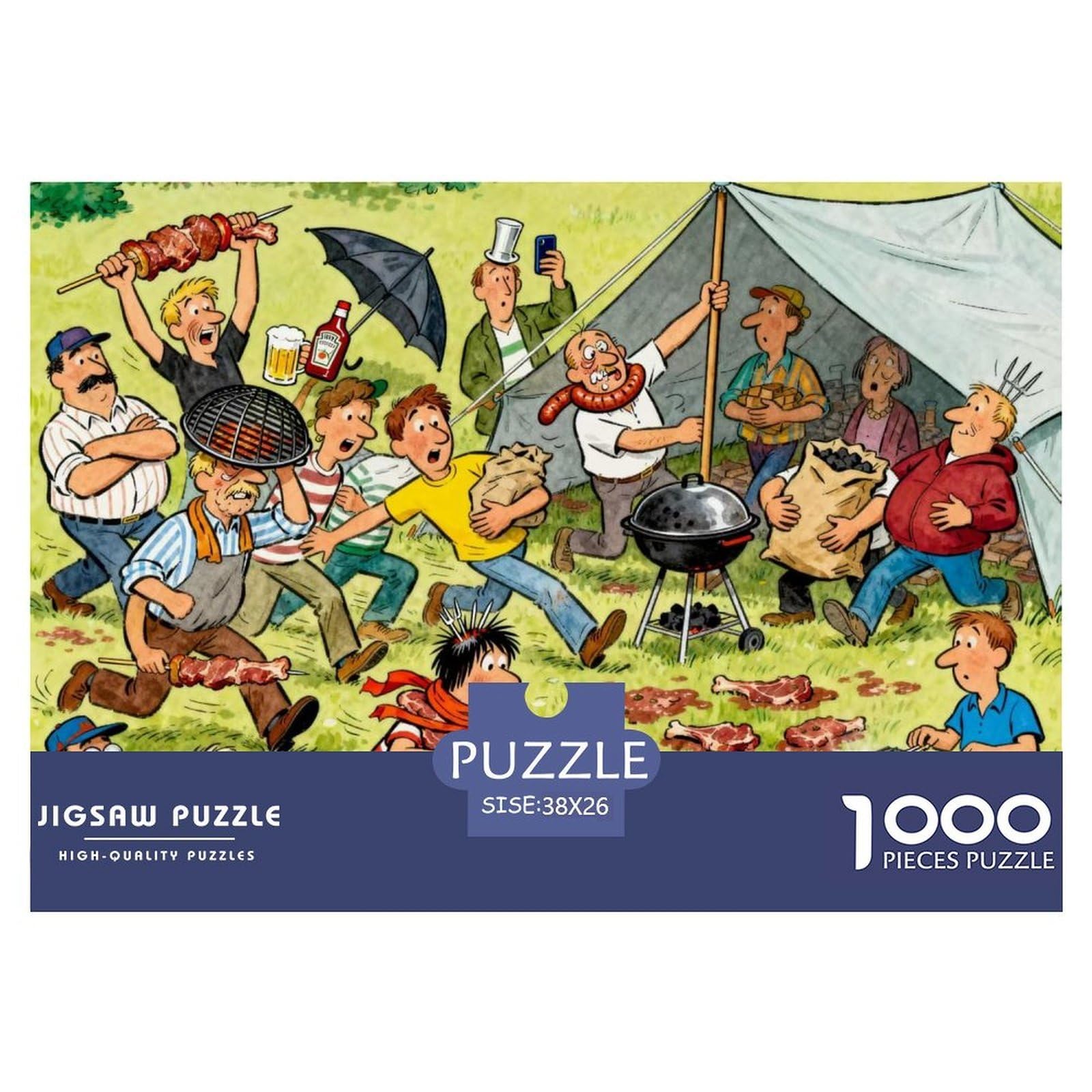 Outdoor Barbecue Wooden Jigsaw Puzzle Waterproof 1000 Piece Puzzles for Adults Impossible Educational Games