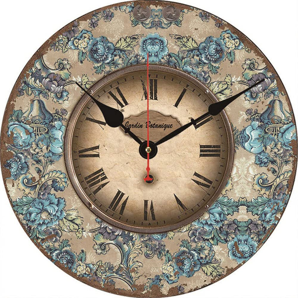 Horloge murale romaine florale silencieuse sans tic-tac pour une chambre apaisante