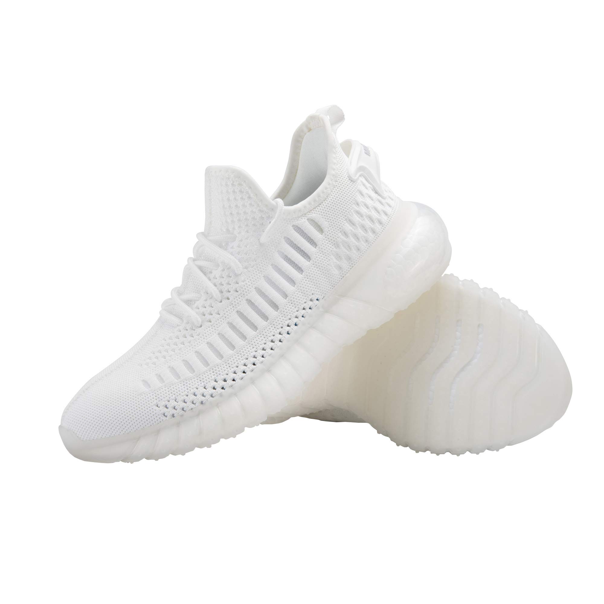 Men's Athletic Walking Shoes Outdoor Running Shoes Slip on Fashion Sneaker White 10