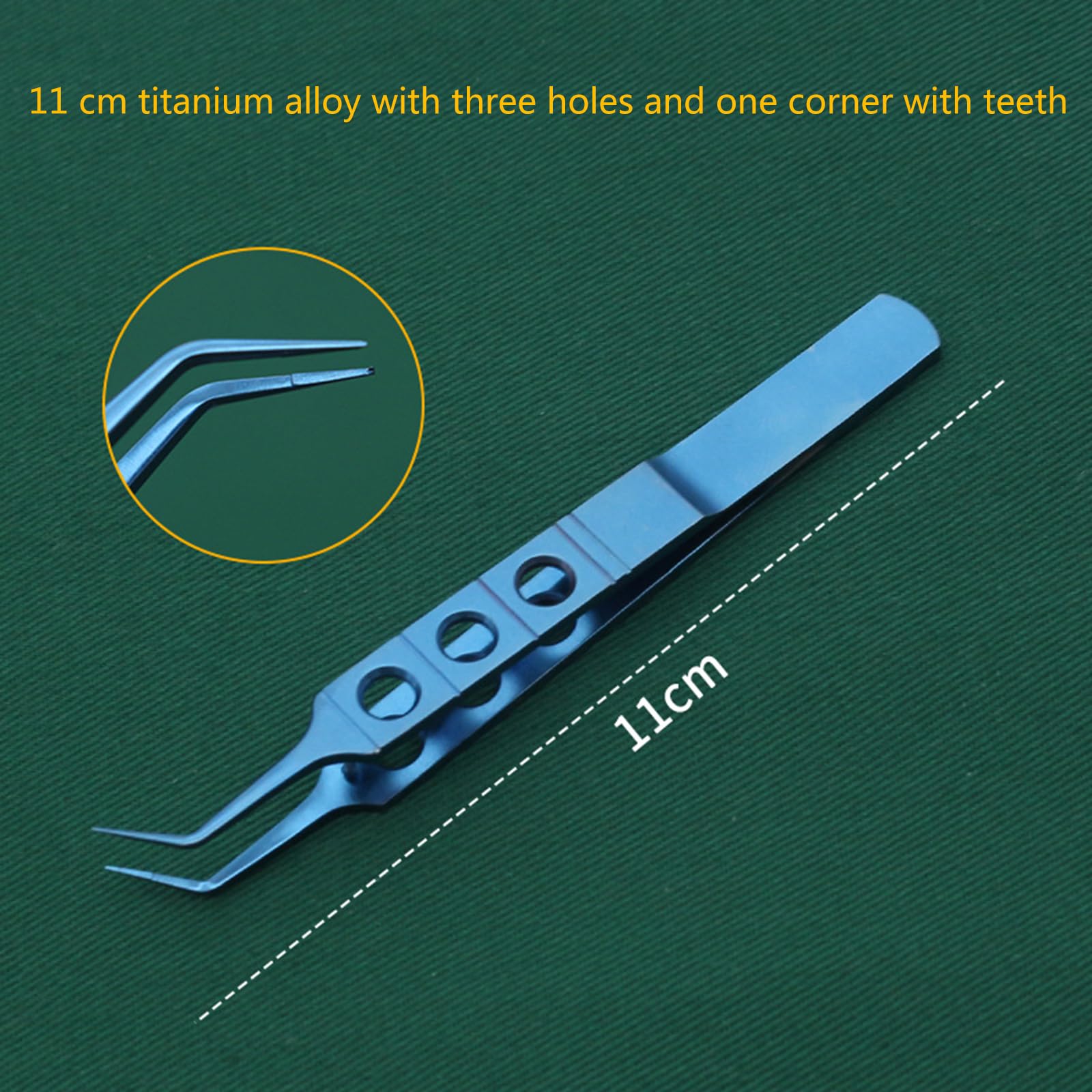Pinzas para párpados de acero inoxidable 11 cm plataforma de gancho sin dientes quirúrgicas