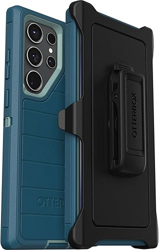 OtterBox Funda para Galaxy S23 Ultra (solamente) - Serie Defender - Maniobra (azul), resistente y duradera, con protección de puerto, incluye