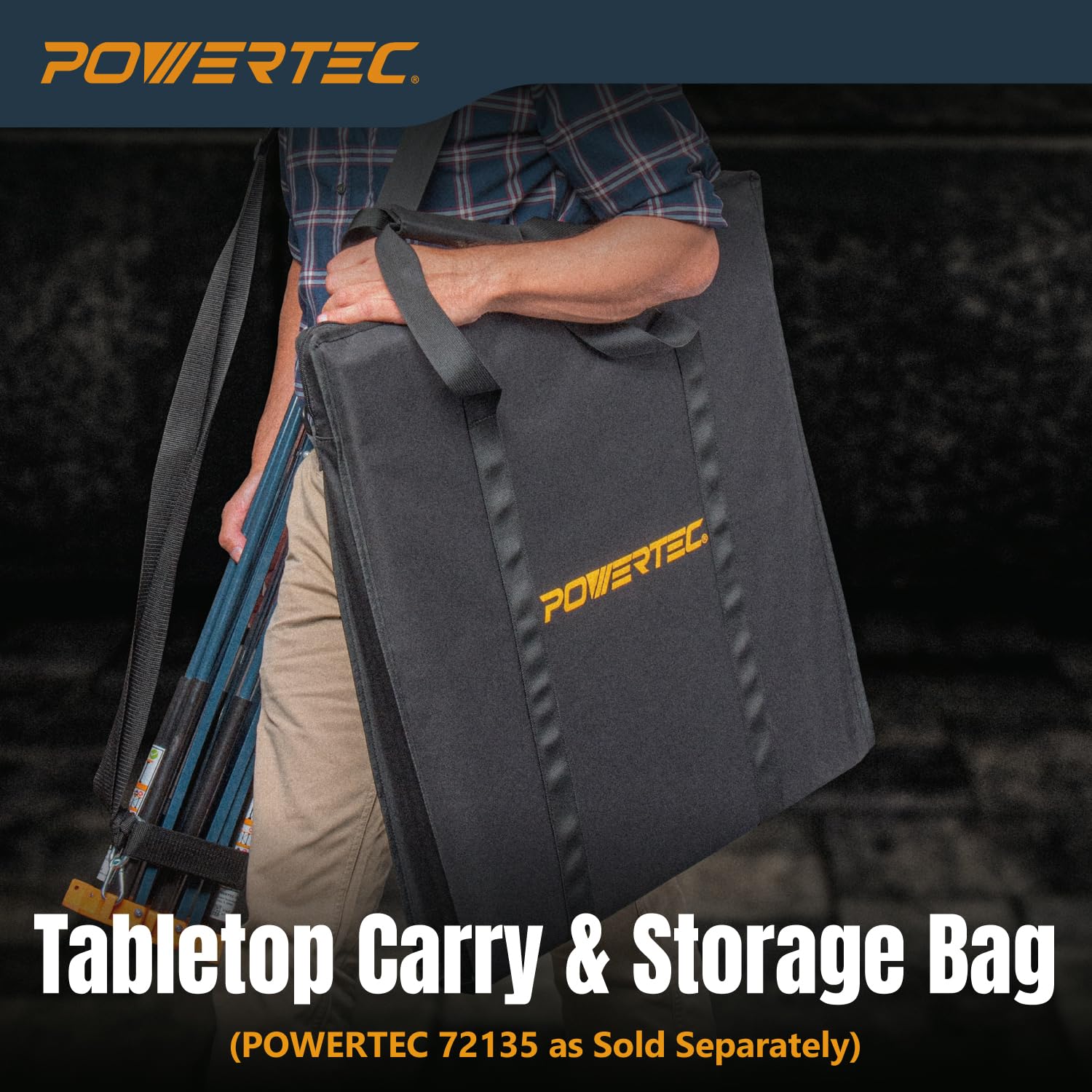 POWERTEC 72302 Arachni Flex 24" x 48" Foldable Workbench Tabletop w/8PCs Bench Dogs for 3/4" Dog Holes - Portable Work Surface w/Pre-drilled Dog Holes & Quick-Insert Locks for Woodworking