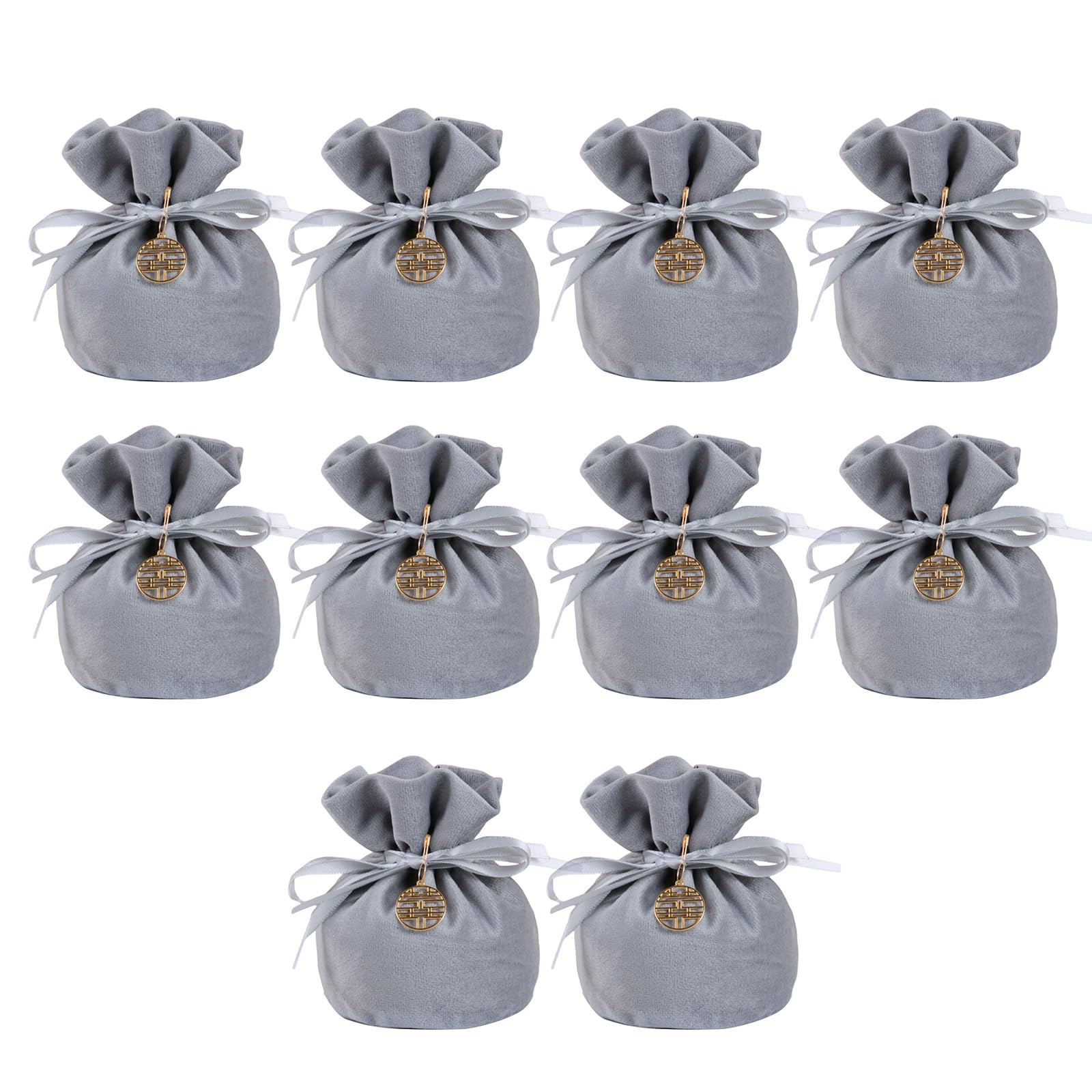 Yhplxyuus 10Pcs Velvety Cloth Drawstring Bag Wedding Gift Wrapping Pouches Birthday Party Treat Bag for Candy Chocolate Jewelry Luxury Velvety Gift Pouches