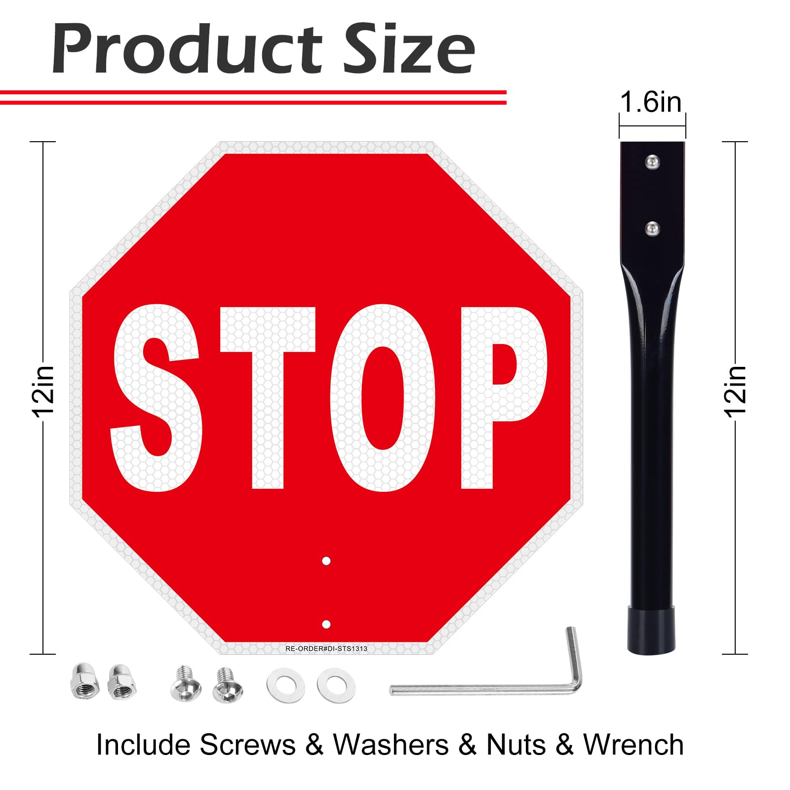 Stop Go Sign with Handle, 12 x 12 Inches Rust Free Aluminum Reflective, Stop/Go Handheld Traffic Sign, Double Sided, Weather Resistant, Easy to Mount — Amazon image 2