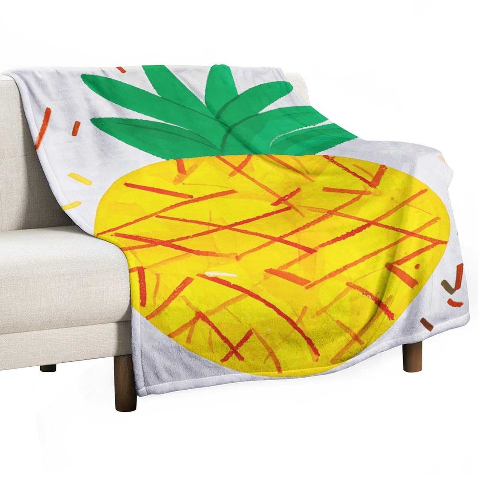 Couverture super douce motif ananas, cadeau réconfortant lit