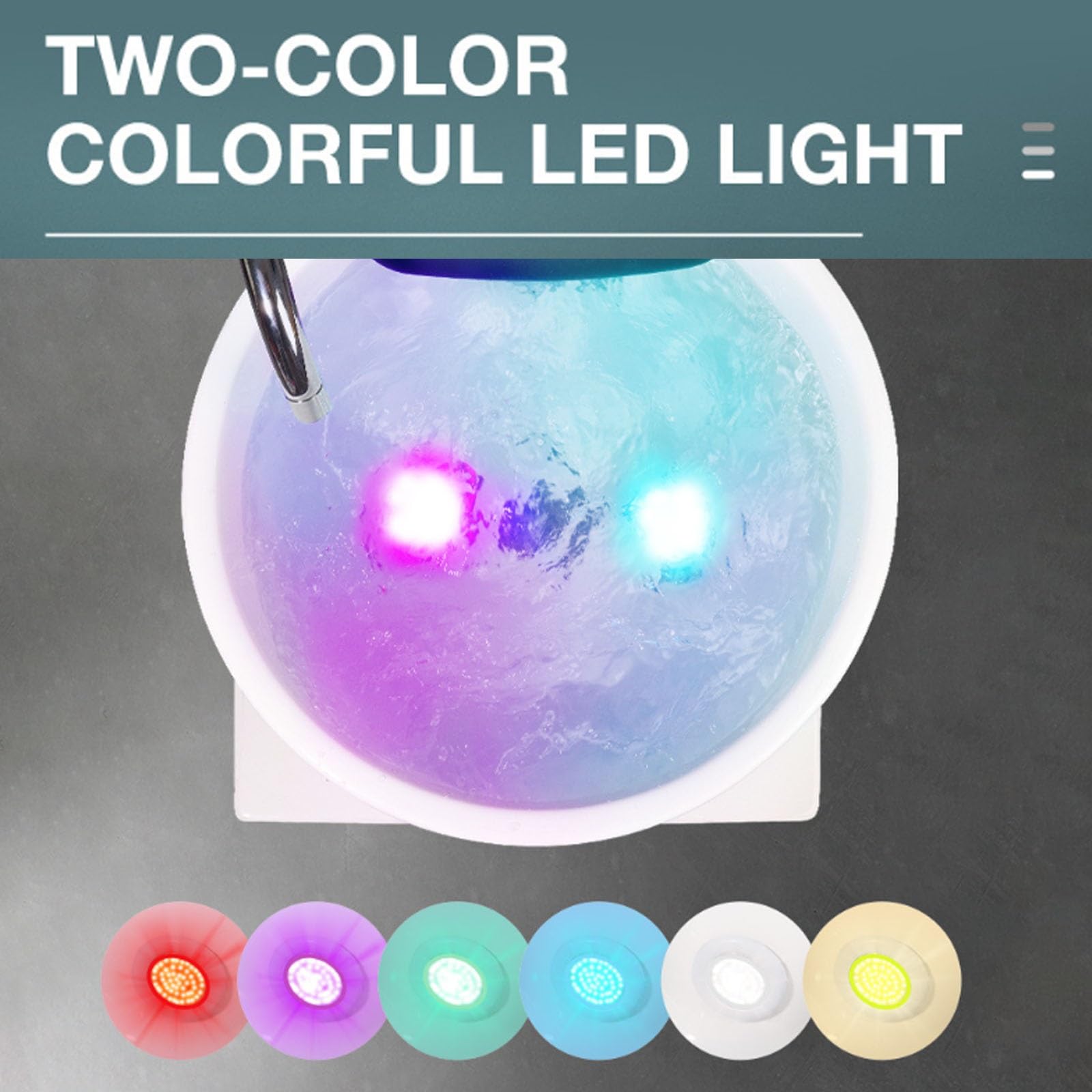 Foot Massager Foot Bath Hydromassage with Bubble Heat Vibration Foot Bath Colorful Lamp for Stress Relief Pedicure Accessories(Bath)