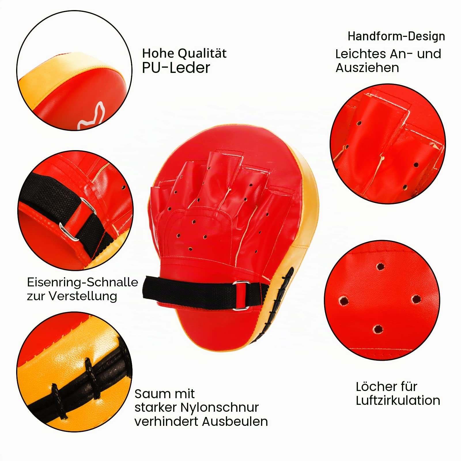 WUWEOT 2-in-1 Boxhandschuhe Kick-Pack Set Boxhandschuhe Taekwondo Kick-Pads, Curved Focus Punching-Handschuhe, verstellbares weiches Schild, langlebige Trainingspads Set