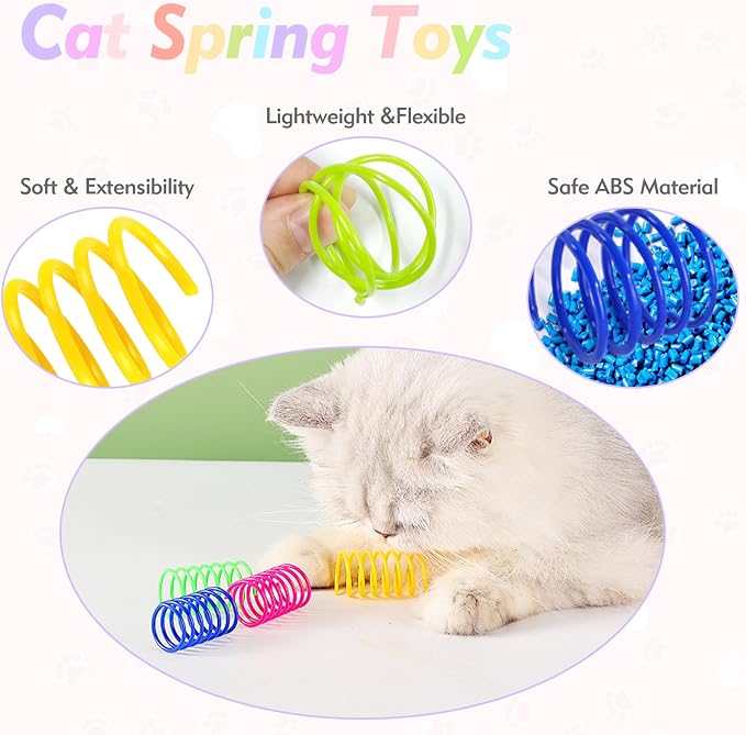 Juguetes de resorte para gatos WRW, pack 40 unidades miniatura 5