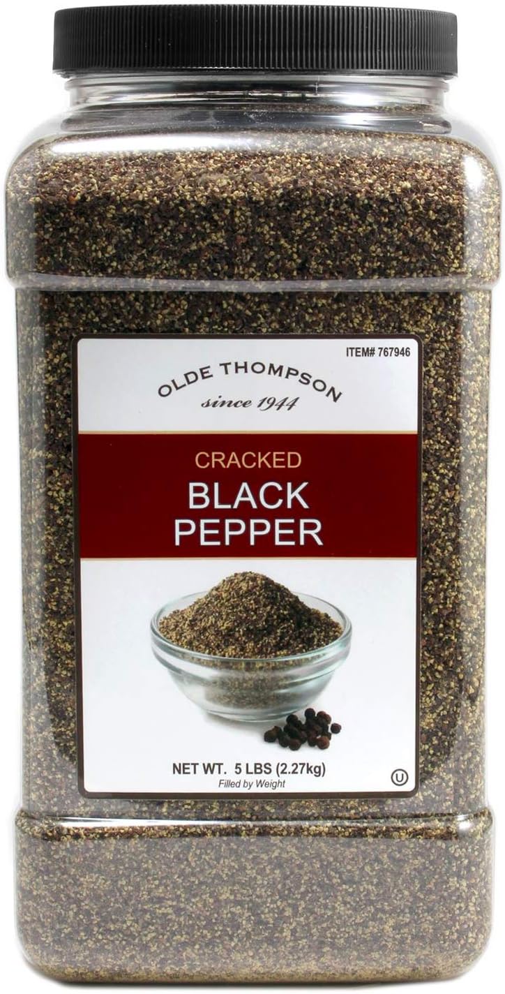 Olde Thompson Cracked Black Pepper, 5 Pound, Bulk Size