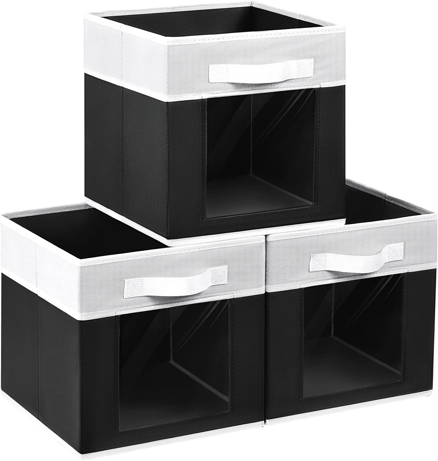 Homsorout Closet Bins, Clear Window Fabric Storage Cubes