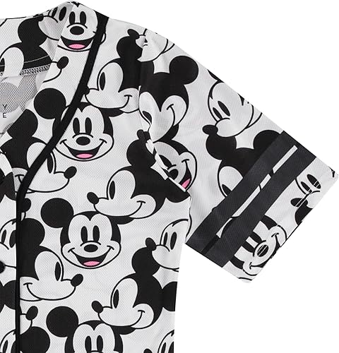 Miniatura 4 de Disney Womens Baseball Jersey Shirt Ladies Mickey & Minnie Mouse Button-Up Fashion Top, Classic Retro Style