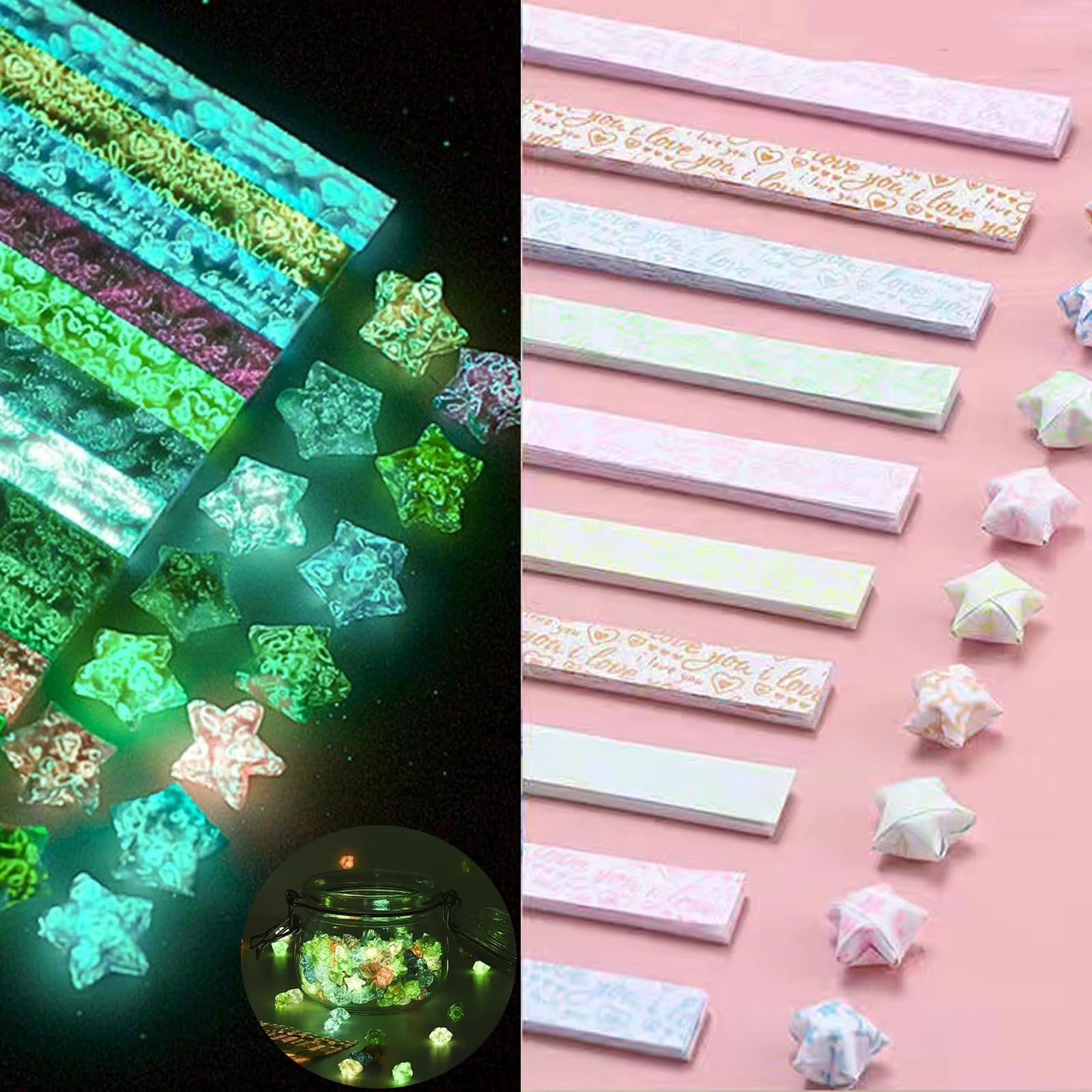 Amazon.com : 420 Sheets Lucky Star Paper Strips, 10 Color Origami Stars ...