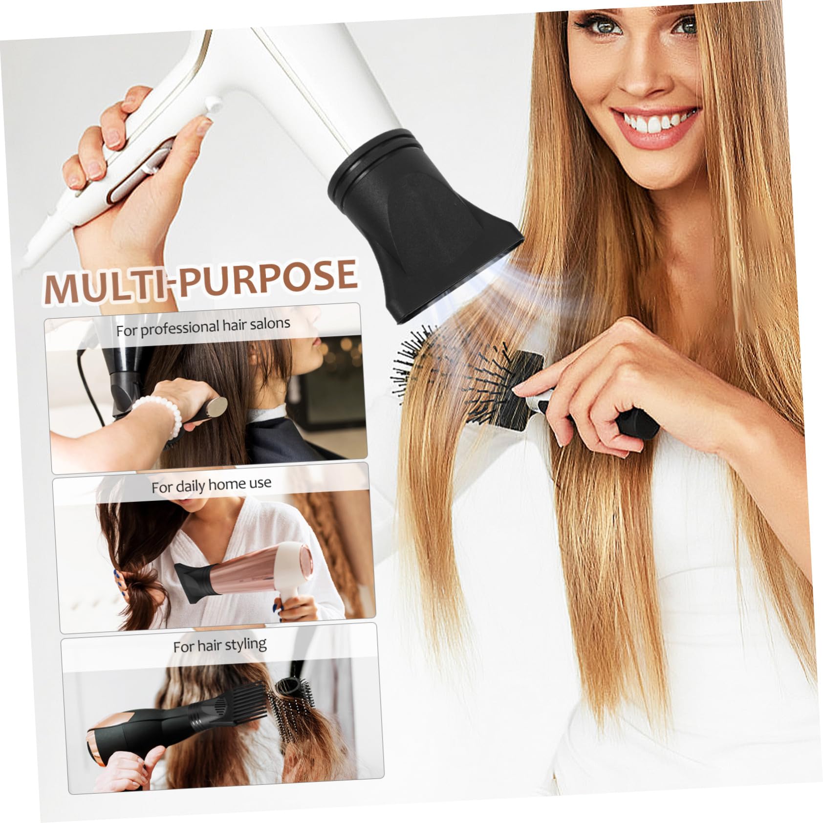 LIFKOME Lot de 2 embouts concentrateurs pour sèche-cheveux, sèche-cheveux, embout de rechange, concentrateur étroit, embout de coiffage résistant à la chaleur pour différentes exigences de coiffure