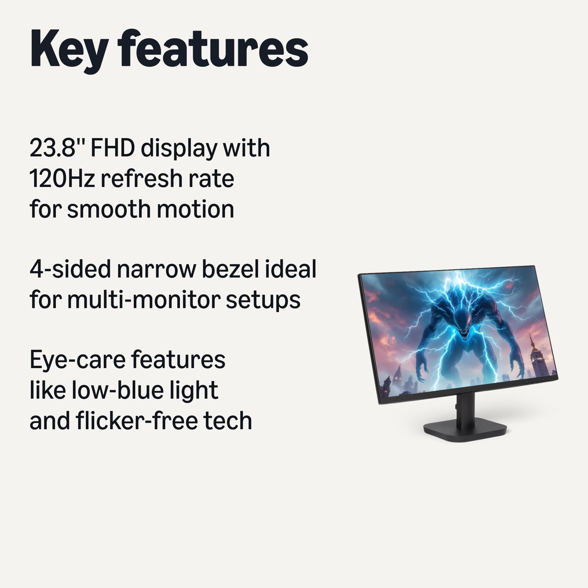 Amazon.com: Amazon Basics 23.8-inch 1080P Computer Monitor, 120 Hz