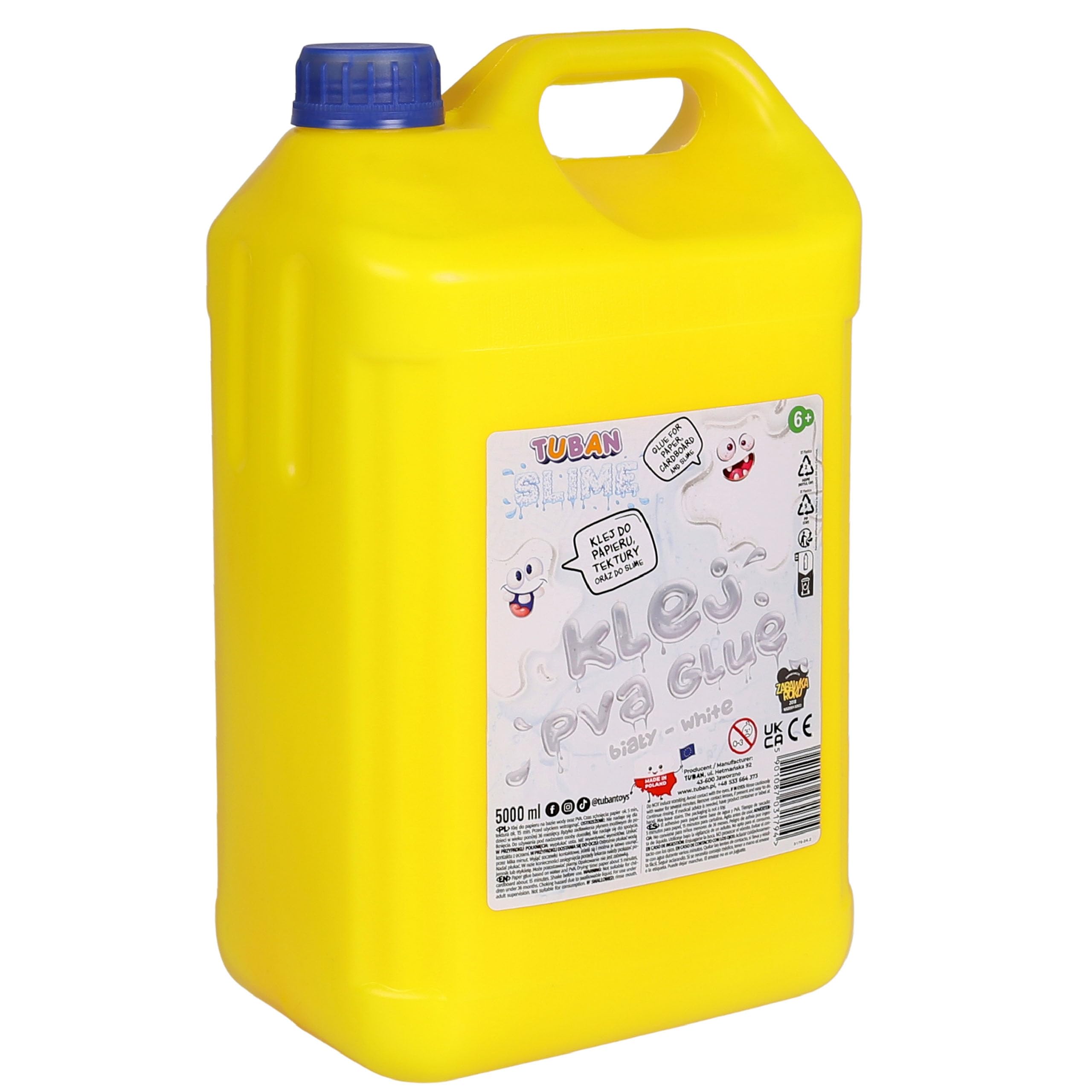 TUBAN Pegamento para SLIME, para papel a base de agua y PVA, apto para niños (blanco, 5 l)