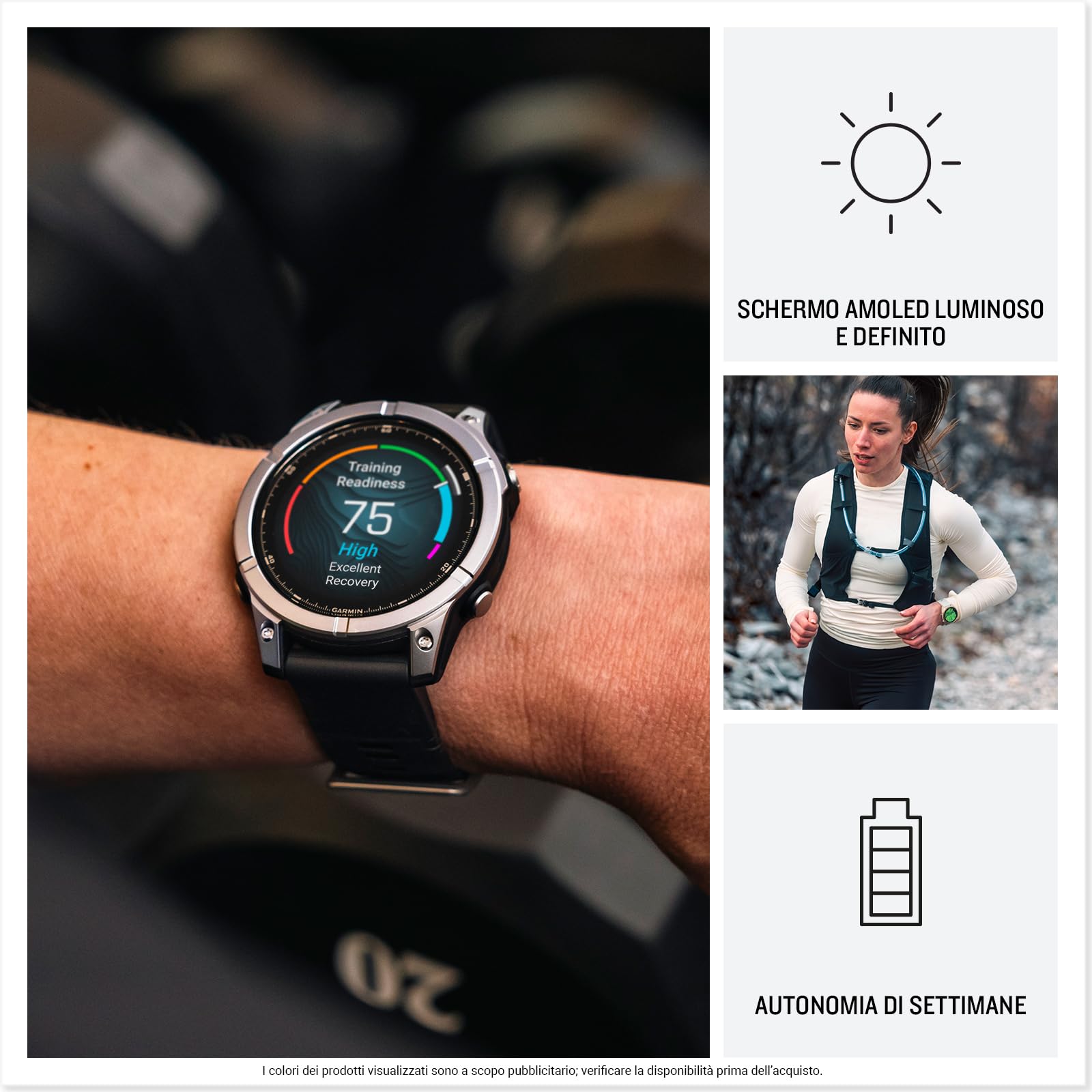 Garmin fēnix E, 47mm, Display AMOLED 1,3", Touch e Pulsanti, 90+ App per lo Sport, Training Readiness, Mappe, RoundTrip Dinamico, Pay, Autonomia 16 giorni (Stainless Steel & Black)