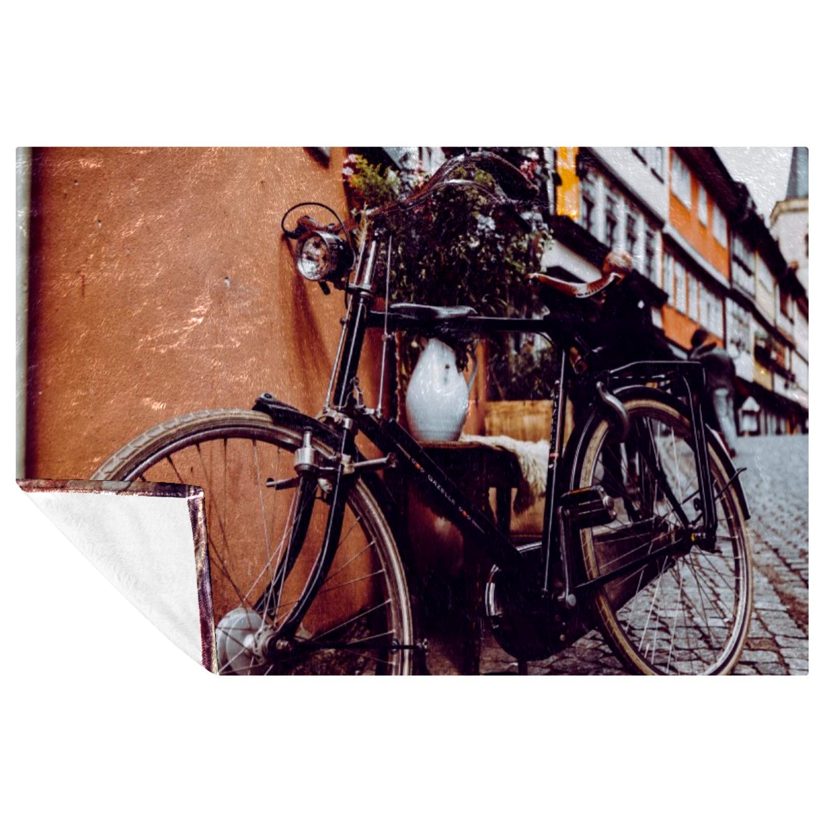 Couverture lit imprimé vélo 150x100 cm pour des moments cocooning uniques