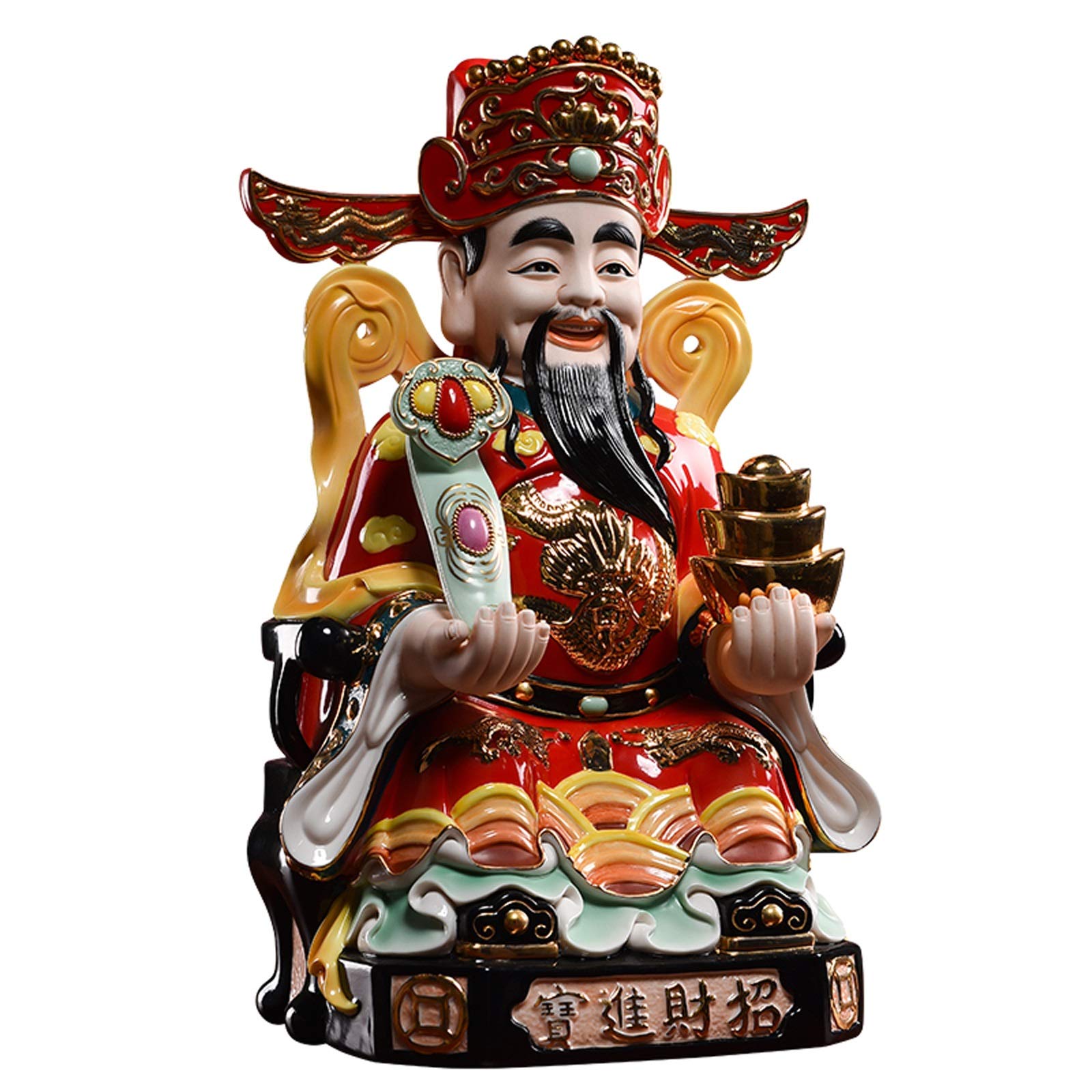For el hogar, oficina, escritorio, mesa, decoración del baño, escultura de Buda, Dios de la riqueza, estatua de Buda, cerámica for el hogar, estatua de la riqueza Wen, decoración de la suerte, Año Nue
