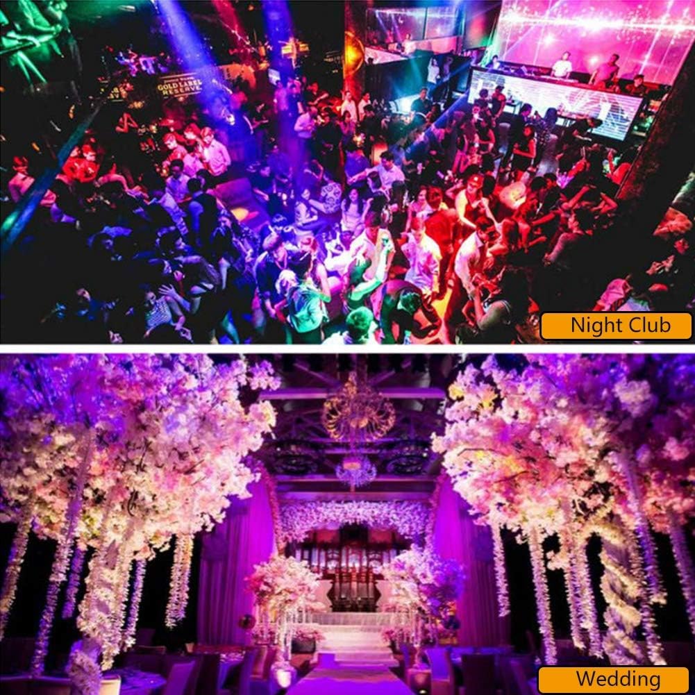 DMX512 Projecteur de scène à 18 LED 200 W par UV+RGB, lumière disco 8 CH par projecteur, stroboscope/son/actif, effet de lumière DJ pour show bar, fête, festival de musique, Halloween (2 de)