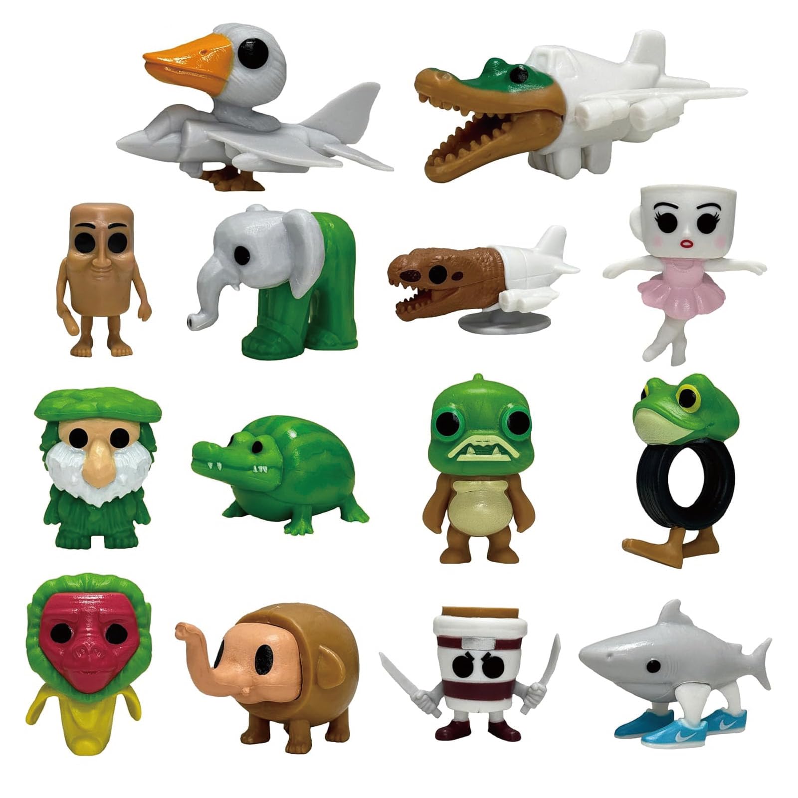 14 Pcs Italian Brainrot Action Figures Set, Tung Tung Tung Sahur Figures, Tralalero Tralala Toy Desk Decor, Creative Decorative Gifts for Game Fans, Office, Home, Party Decorations