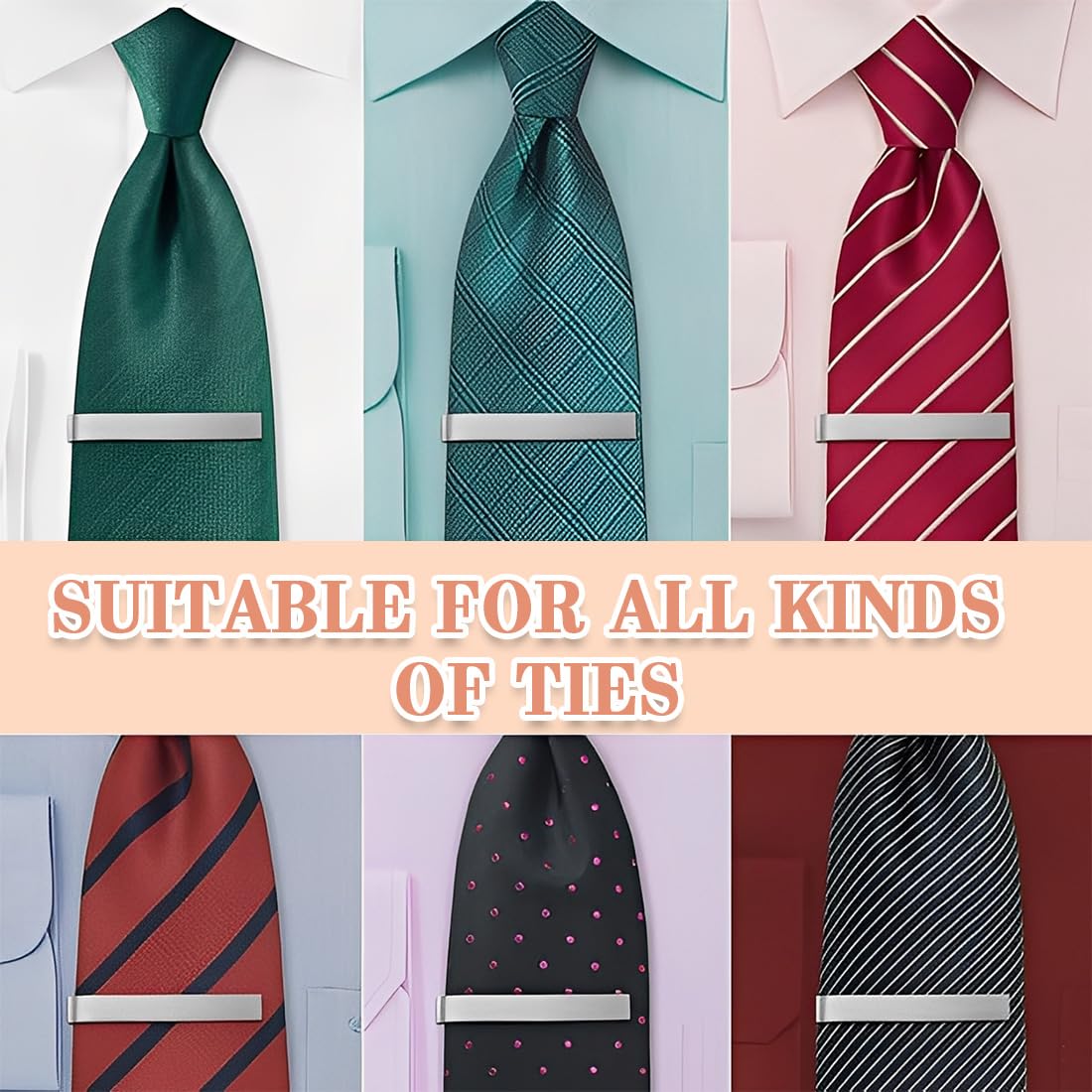 1 Pezzo - Fermacravatte Classico da Uomo, Accessorio Elegante per Abito, Perfetto per Riunioni di Lavoro, Matrimoni, Feste e Uso Quotidiano